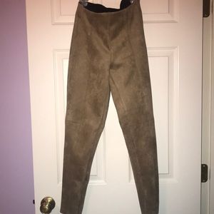 Khaki suede pants